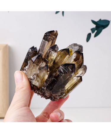 Natural Magic Natural Smokey Quartz Crystal Cluster Specimen Gemstone for Reiki Home Decoration ZJGIDTEM (Size : 400-500g)
