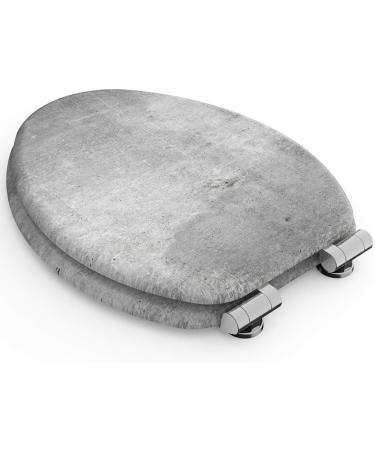 Sanilo Elongated Silent Slow Close Molded Wood Toilet Seat - Concrete Finish - Buy Online on GoSupps.com