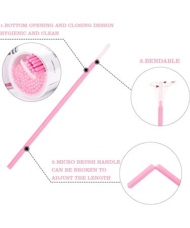 400PCS G2PLUS Pink Lash Lift Micro Applicator Brushes for Eyelash Extensions - Disposable Microfiber Swabs for Crafting - Buy Online on GoSupps.com