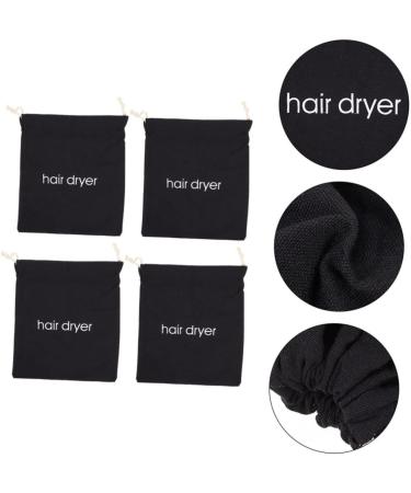 Healeved 4pcs Hair Dryer Storage Bag Travel Hair Dryer Bag Hairdryer Storage Organizer Hair Bag Fabric Black - Buy Online on GoSupps.com