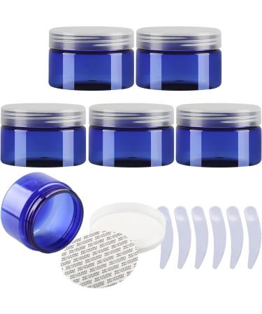 travel pots for cream small pots with lids Pack of 6   100ml Blue Plastic Cream Jars Cosmetic Pots with Clear Lids Containers for Toiletries (Color : Blauw Size : 150ml) 150ml Blauw