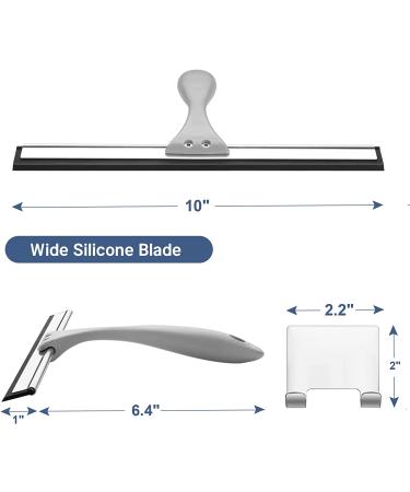 AmazerBath 10-Inch Shower Squeegee for Glass Doors - All-Purpose with Hook for Windows, Mirrors, Tiles, Car Glass - Gray - Buy Online on GoSupps.com