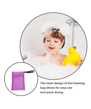 Buy Purple Nylon Bath Bag with Shampoo & Soap Scrubber | International Shipping Available - Buy Online on GoSupps.com