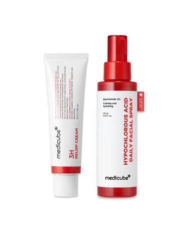 medicube Calming & Barrier Comfort Duo: 3H Daily Relief Cream and Hypochlorous Acid Power Soothing Spray | Daily Soothing & Post-Care Hydration Routine