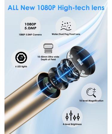 EARCLINA Ear Wax Removal Tool Kit - 1960P HD Ear Camera, WiFi Smart Cleaner for iPhone & Android - Black - Buy Online on GoSupps.com