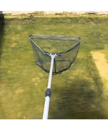 Telescopic Folding Fishing Landing Net 1.9m Pole Collapsible Extensible Aluminum long Handle Stainless Steel Triangular For Bird Fish Catch Aquarium Ponds Floating Objects Carp Trout - Buy Online on GoSupps.com