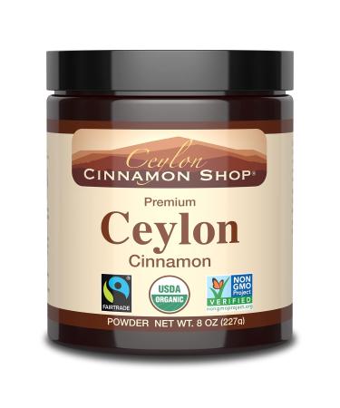 Organic Ceylon Cinnamon (100% Certified) Powder, 8 ounces by Ceylon Cinnamon Shop