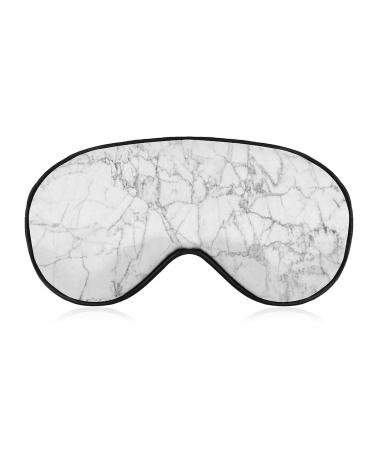 White and Black Marble Texture Sleep Mask for Women Adjustable Sleeping Eye Shades Cover with Elastic Strap