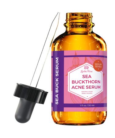 Sea Buckthorn Acne Serum by Leven Rose 100% Natural Clear Skin Healing Acne Treatment Face Serum Skin Care with Tea Tree Oil, Dark Spot Remover for Face, Acne Scar Treatment Facial Serum 1 oz