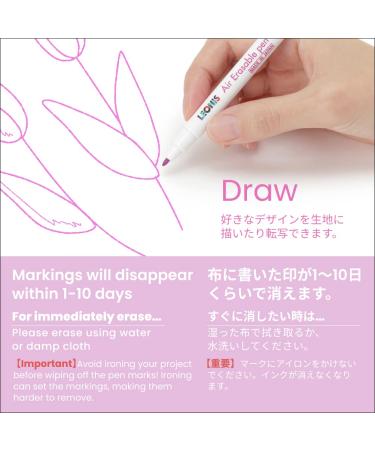LEONIS Pink Disappearing Ink Fabric Marking Pen 5 Count Pack 78009 - Buy Online on GoSupps.com