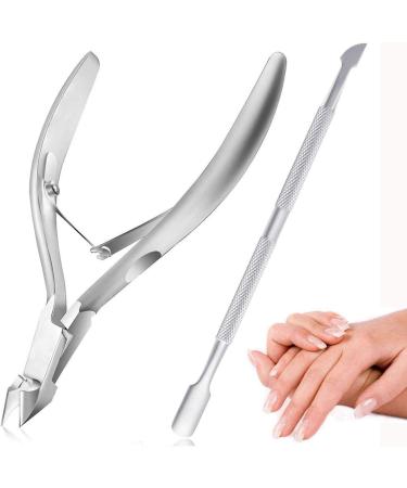Cuticle Pusher Cuticle Cutter Remover Cuticle Trimmer Nipper Nail Clipper Sets Nail Care Kit Professional Stainless Steel Manicure Pedicure Tools Silver - Buy Online on GoSupps.com