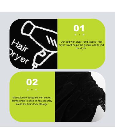 OHPHCALL 2sets Storage Bag Hair Dryer Dust Bag Pouch Travel Hair Dryer Gym Bag Flocking Cloth Black 2pcs*2 - Buy Online on GoSupps.com