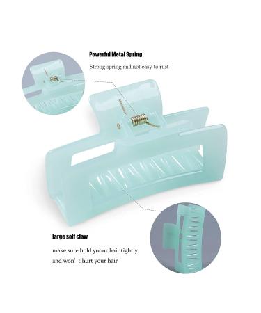 Cptots 5PCS Hair Claw Clips - Rectangle Tortoise Transparent Jaw Clips for Women and Girls - Fashion Hair Styling Accessories - 5 Colors - Buy Online on GoSupps.com