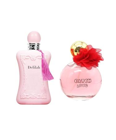 Women's Delilah&Catch Love Perfume Set Romantic Floral Scent Eau De Parfum Spray for Women 3.4 Fl Oz Each Bottle Daily Used Fragrance