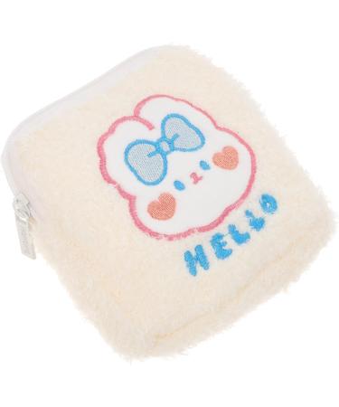 Healeved 2-Pack Women's Bandage Storage Bag - Stylish Organizer for Tampons & Outdoor Pads - White Plush Zipper Pouch (13x13cm) - Buy Online on GoSupps.com