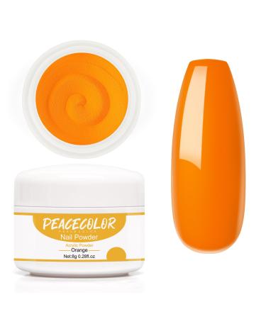 PEACECOLOR 8G Orange Acrylic Powder Professional Acrylic Nail Powder Long Lasting for Extension Nail Art No Nail Lamp Needed Professional for Home DIY Beauty Gifts color 159