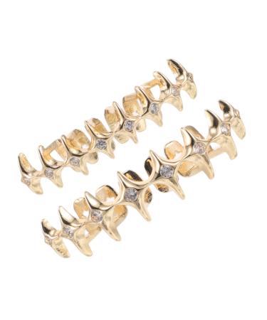 FOMIYES FOMIYES Hiphop Gold Braces Diamond Fake Hip Plated Teeth Accessory Your Star Rapper Costume Prop Approving Hiphop Teeth Grills Men Grills Women For Braces Golden Metal