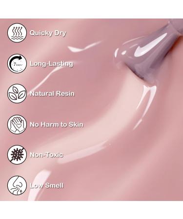 Nail Polish Set Quick Dry & Long Lasting Rose Pink Nail Varnish Nude Pink Nail Polish 4 Color Nail Polish for DIY Nail Art at Home No Need Cure 15ML - Buy Online on GoSupps.com