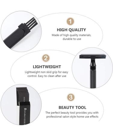 Buy Minkissy Facial Trimmer & Double Edge Safety Razor - Perfect Father's Day Gift for Men | Portable Black Bart Razor with Blades - Buy Online on GoSupps.com