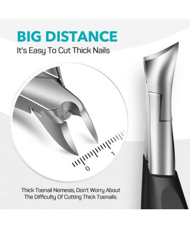 Professional Toenail Clippers Set for Thick Nails - Heavy Duty Large Nail Scissors for Men & Women - Long Handle Safety Design - Ideal for Elderly and Ingrown Nails - RONAVO Thick Nails Kit - Buy Online on GoSupps.com