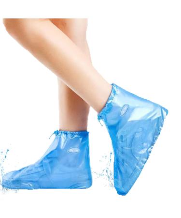 LYU Rain Boot Waterproof Shoes Cover Reusable Easy to Carry PVC Rubber Sole Overshoes for Women Men Kids X-Large