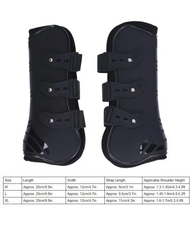 Bigking Horse Leg Gaiters - Adjustable PU Neoprene Safety Boots for Tendon Protection (2 Pieces) - Black Front Legs - Buy Online on GoSupps.com