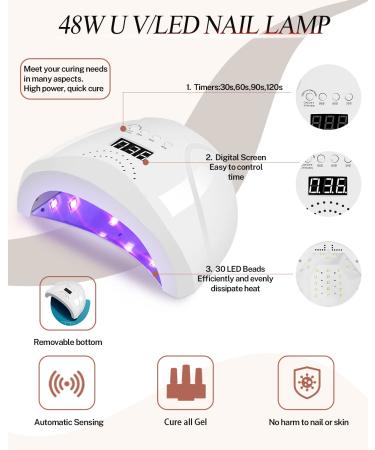 Phoenixy Poly Nail Gel Kit - 9 Colors Extension Gel Starter Kit with 48W UV LED Lamp - Manicure Tools Gift for Women - Buy Online on GoSupps.com