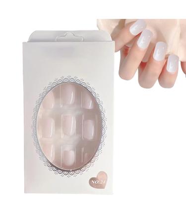 Fake Press On Nails Glue- Press On Nails Removable False Nails No Glue Press On Nails Short Fake Nails for Girls Women