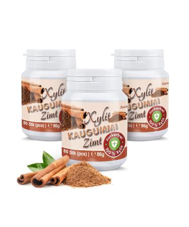 Xylitquelle dental care chewing gum cinnamon |sweetened sugar -free with 100% xylitolWithout aspartame sorbitol & titanium dioxide |Vegan |Preservation of tooth mineralization |240 pieces (3 pack) cinnamon 240 pieces (1 -pack)