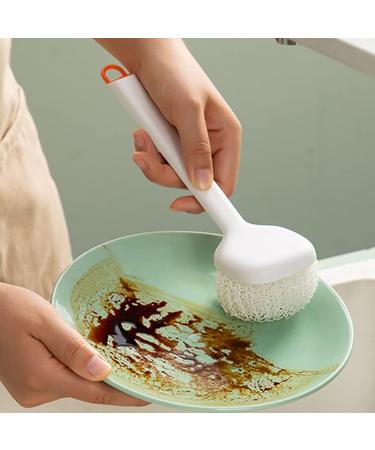 SZHO Long Handle Cleaning Hanging Household Pot Brush for Pans Pots Kitchen Stoves Kitchen Utensils Cleaning Ideal for Clean White - Buy Online on GoSupps.com