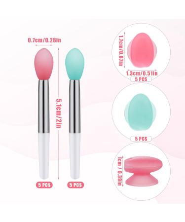 Silicone Lip Brushes with Covers 10pcs Lip Brushes for Lipsticks and 10pcs Covers Reusable Lip Applicators Silicone with Cap for Lip Gloss & Balm Eyeshadow Makeup (Mint Green Pink) - Buy Online on GoSupps.com