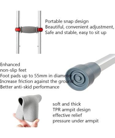 Forearm Crutches Aluminum Folding Underarm Crutches Height Adjustable 43 to 63 Inch Walking Canes for Walking Rehab Independence - Buy Online on GoSupps.com