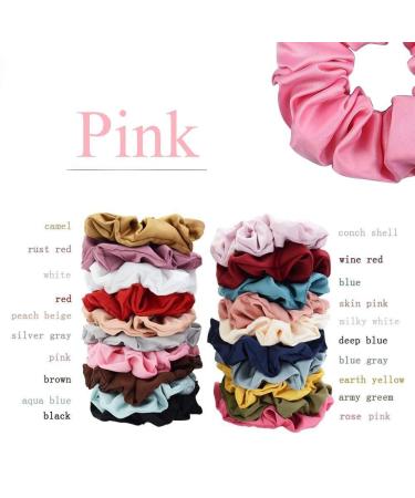 Chloven 20 Color Satin Hair Scrunchies - Elastic Ponytail Holders for Women and Girls - Buy Online on GoSupps.com