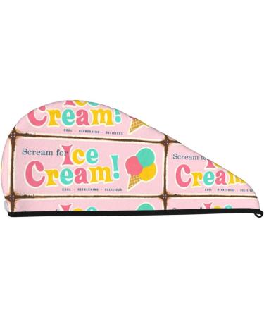 Buy Ice Cream Microfiber Hair Towel - Soft Super Absorbent Coral Velvet Wrap for Long Curly & Thick Hair | Quick Dry Hair Cap for Women - Buy Online on GoSupps.com