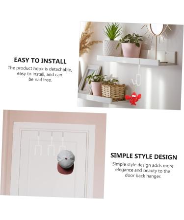 KICHOUSE 4pcs Wall Mounted Coat Rack Over Door Towel Hook Wrought Iron Coat Hook PVC Glue White 19X9X5CM White - Buy Online on GoSupps.com