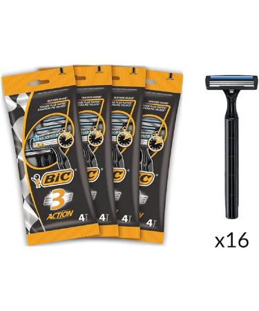 Buy BIC 3 Action Razors for Men 16 Disposable Razors with Aloe Vera & Vitamin E | Gentle Shave | International Shipping - Buy Online on GoSupps.com