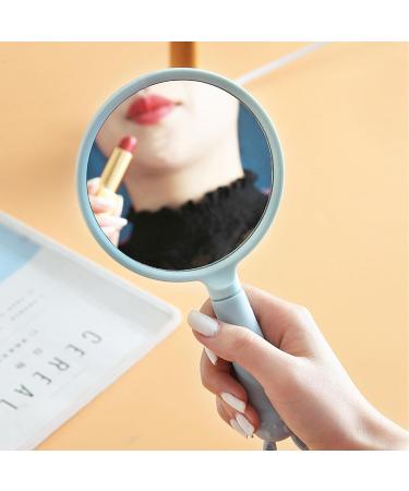 Hand Mirror Compact Small Cute Portable Travel Vanity Mirror for Salon Makeup (Blue) - Buy Online on GoSupps.com
