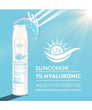 1% Hyaluronic Acid Sunscreen SPF 50 PA++++ | Ultra-Light Hydrating Gel for Daily Use | Suitable for All Skin Types | Unisex | 50g - Buy Online on GoSupps.com