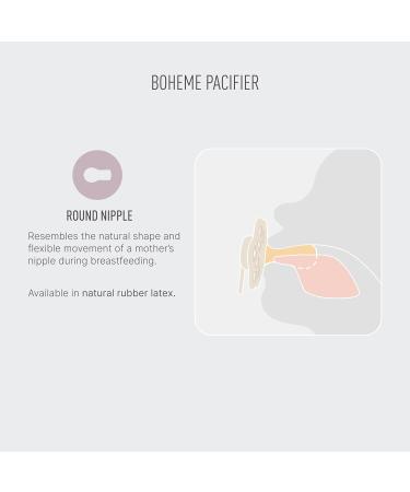 BIBSS Boheme Schnuller 2 Pack - BPA-Free Natural Rubber Pacifiers for 0-6 Months - Cherry Shape Nipple - Made in Denmark - Ivory/Blossom - Buy Online on GoSupps.com