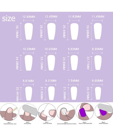 Nude Heart Medium Acrylic Press on Fake Nails Set - 24 Bear Diamond Coffin False Nails with Glue Tabs | Glossy Full Cover Stick on Nails for Women - JP1360 - Buy Online on GoSupps.com