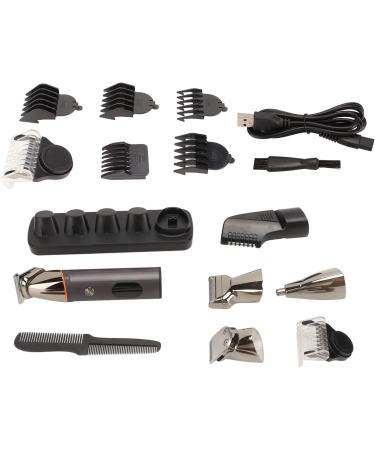 Qukaim Hair Trimmer Set Electric Hair Clipper Set with 6 Guide Combs for Men Waterproof Nose Hair Cutter and Eyebrow Grooming - Buy Online on GoSupps.com