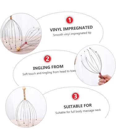 Beavorty Hand Massage Devices - 12 STK Scalp Massage Brushes & Hand Scrubbers for Hair Washing - Steel & Wood Hand Massager Tools - Buy Online on GoSupps.com