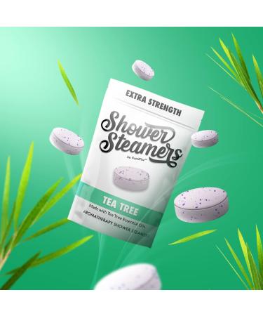 FuzziFizz Shower Steamers - Aromatherapy Essential Oil Scented Shower Bombs for Stress Relief | Tea Tree Bath Vapor - 8 Pack - Buy Online on GoSupps.com