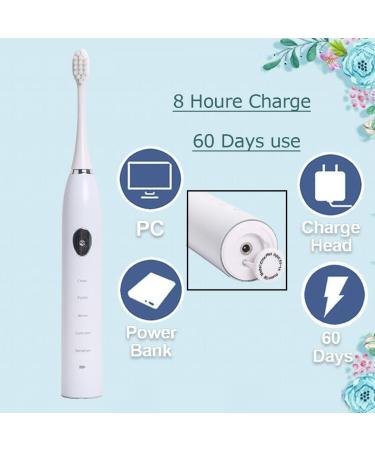 COOSKIN Sonic Electric Toothbrush - Rechargeable Oral Care Power Brush for Adults & Kids - White - Buy Online on GoSupps.com