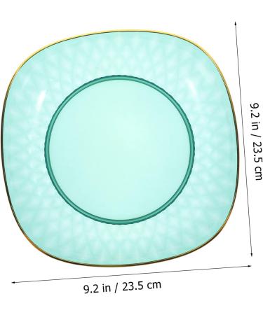COOLHIYA Fruit Tray Glass Food Container Food Tray Terrarium nut Serving Tray Dessert Bowl Salad Bowl Counter Green 23.5X23.5X6CM - Buy Online on GoSupps.com