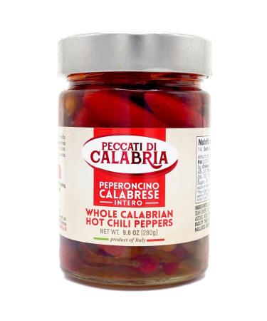 Hot Chilli Peppers Whole 280g | Calabrian Chillies for Spicy sauce | Peccati di Calabria | Preserved in sunflower oil | Artisan Italian - Buy Online on GoSupps.com