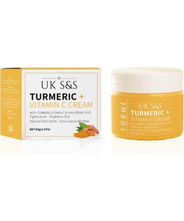 Turmeric & Vitamin C face cream. Anti-aging cream that reduces dark spots and brightens skin. Heals acne and repairs damaged skin. Soften and smoothens skin. - Buy Online on GoSupps.com