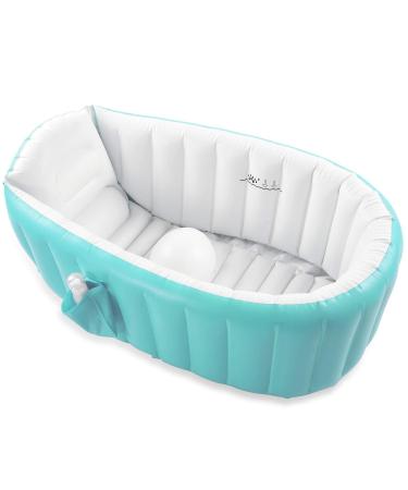 Baby Inflatable Bathtub - Portable Non-Slip Travel Tub for Infant & Toddler - Green - Buy Online on GoSupps.com