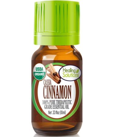 Healing Solutions Organic 10ml Oils - Cinnamon Cassia Essential Oil - 0.33 Fluid Ounces Cinnamon (Cassia)