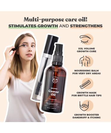 Buy Bionoble Organic Jojoba & Castor Oil Bundle - 100ml Vegan Hair Beard Eyelash & Nail Care - Cruelty-Free with Glass Bottle & Pump - Buy Online on GoSupps.com